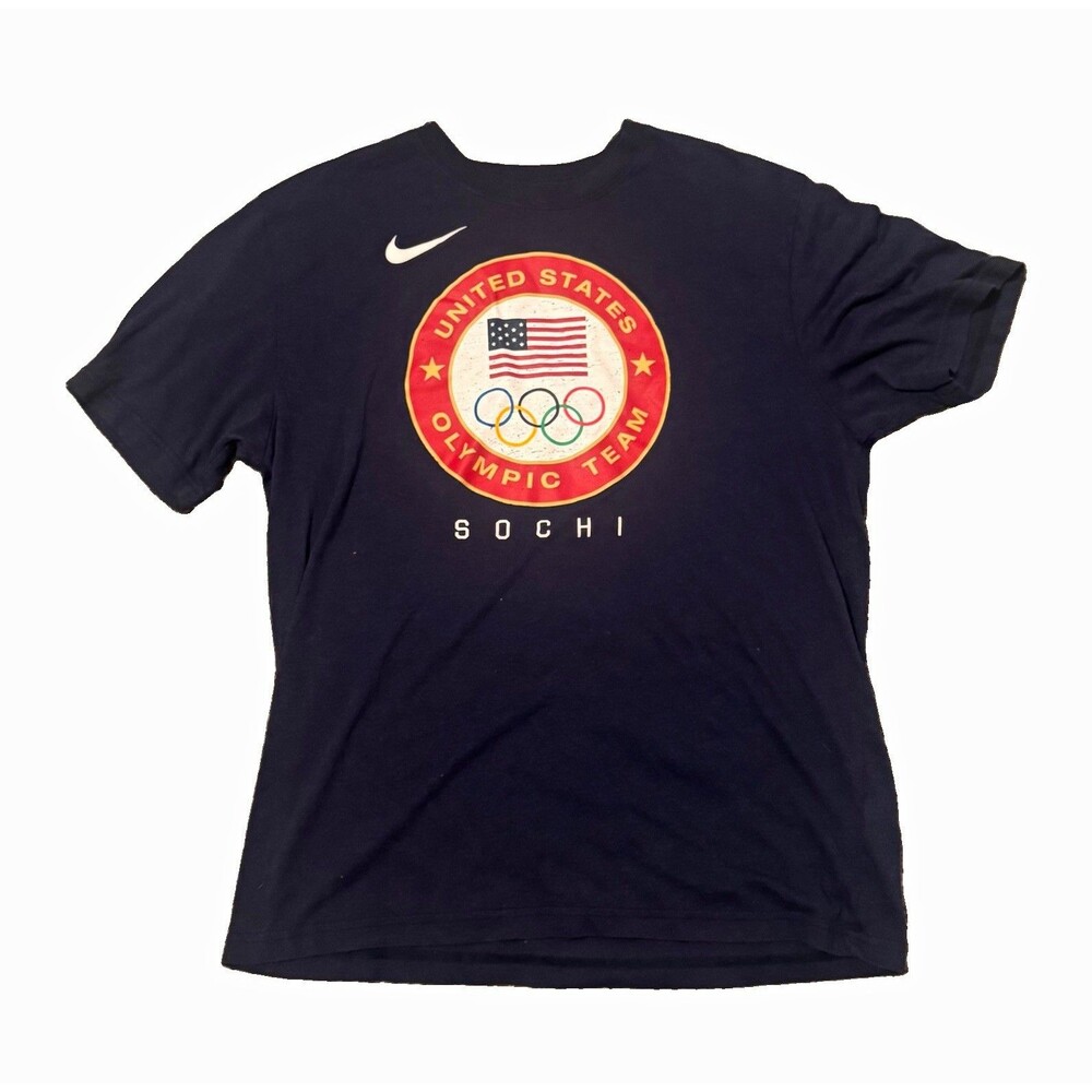 Nike USA Olympic Team Sochi 2014 Blue Graphic T-Shirt, Size L
